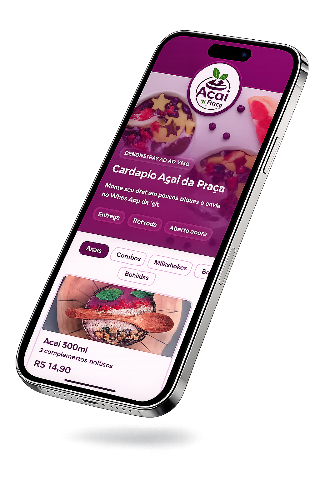 Mockup do sistema Acaify